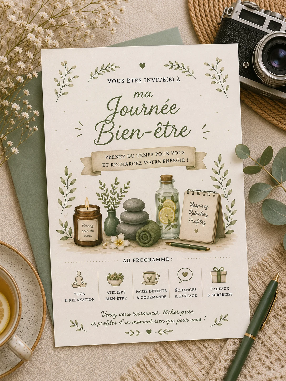 Invitation à une journée bien-être — illustration pour l'article « Journée portes ouvertes association »