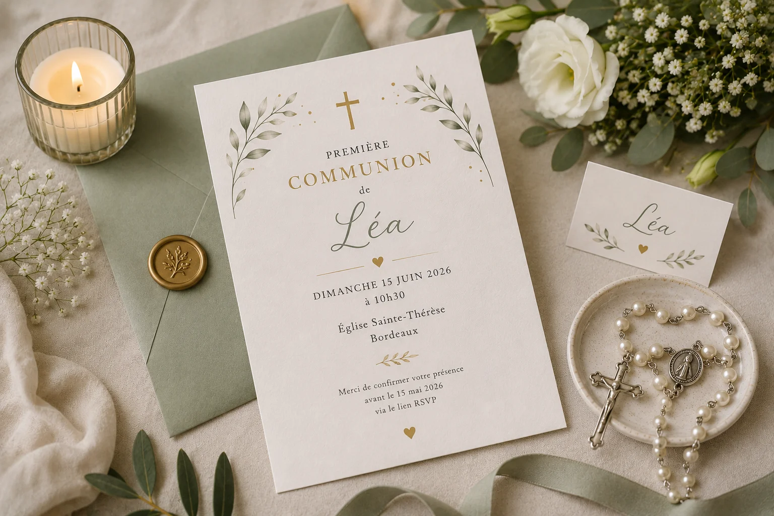 Invitation de communion délicate et élégante — illustration pour l'article « Association : Assemblée générale ordinaire »